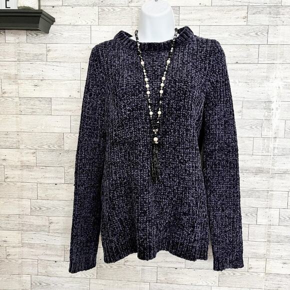 TALBOTS Blue Chenille Pullover Sweater, S - Picture 3 of 9